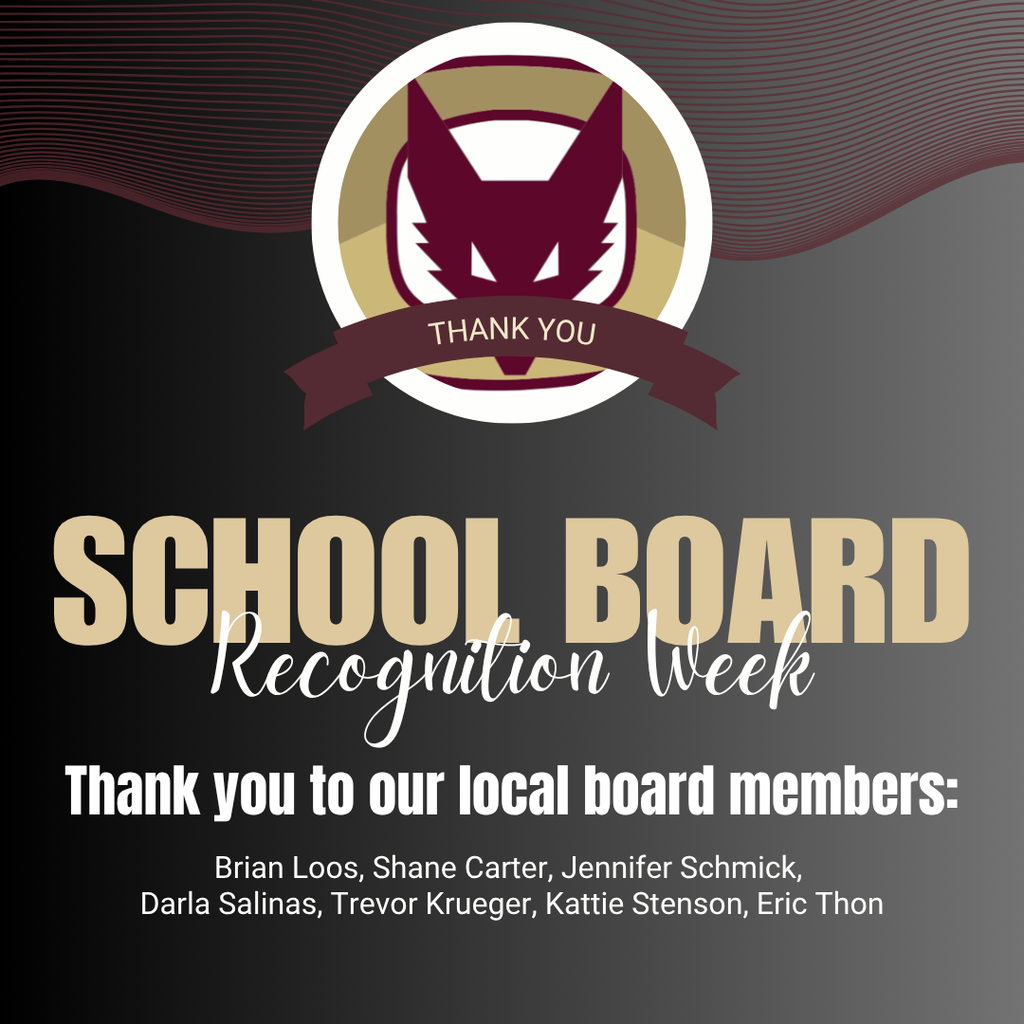 Graphic recognizing Wisconsin School Board Week and the local board members.