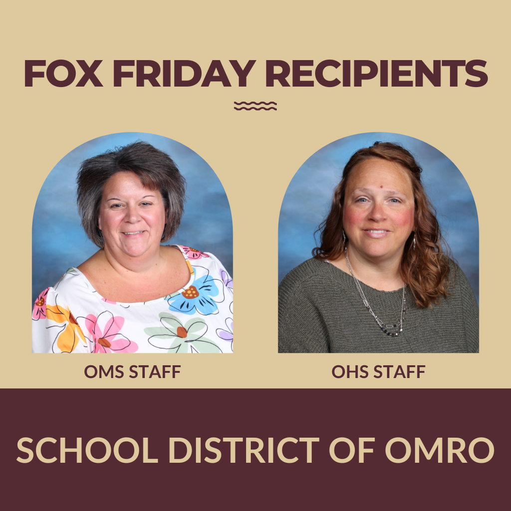 Individual pictures of two staff Fox Friday winners.