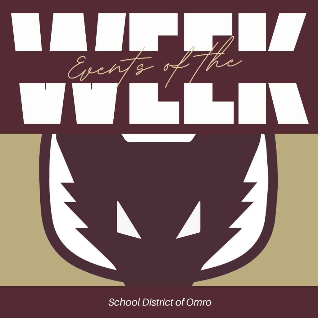 Graphic with text sharing the “Events of the Week” 