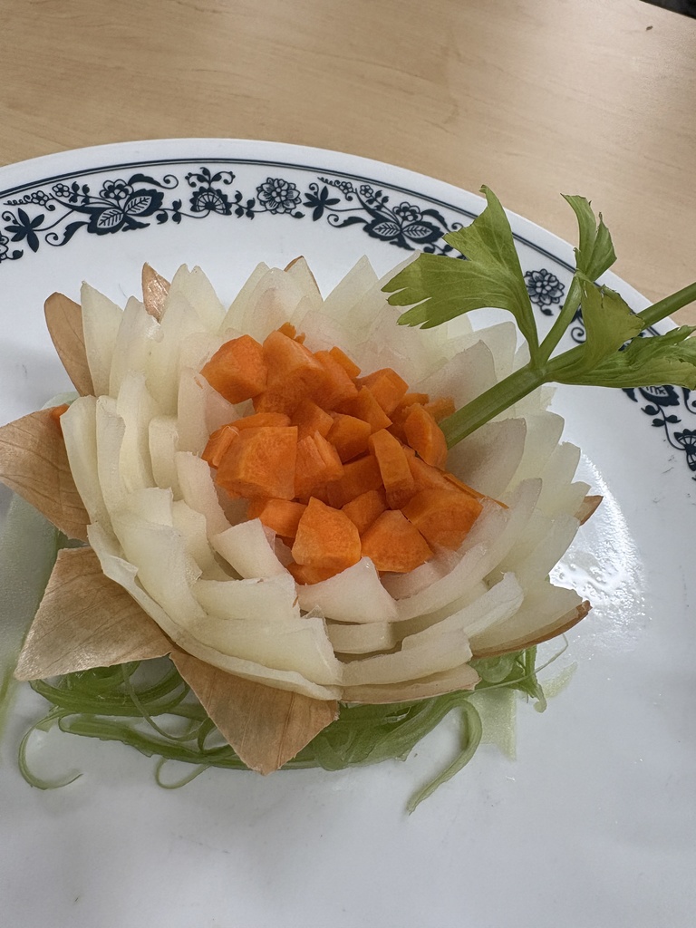 Decorative fruit garnish.