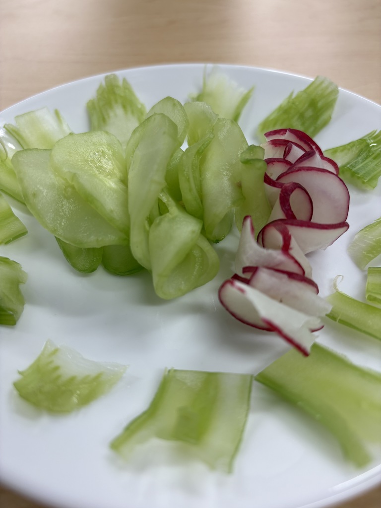 Decorative fruit garnish.