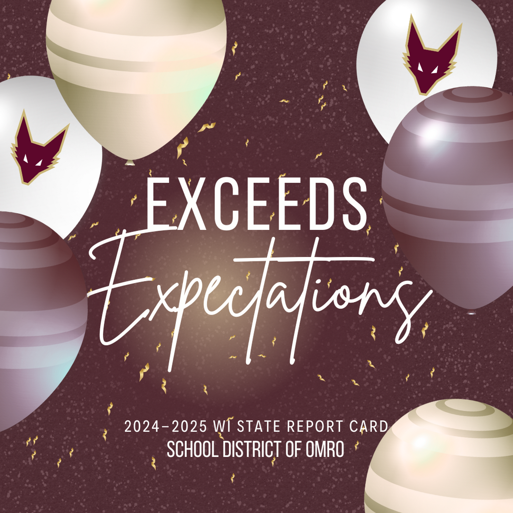 Graphic celebrating a school report card.