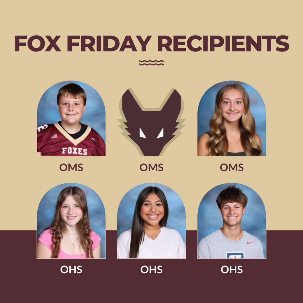 Individual pictures of six Fox Friday student winners; three middle school and three high school.
