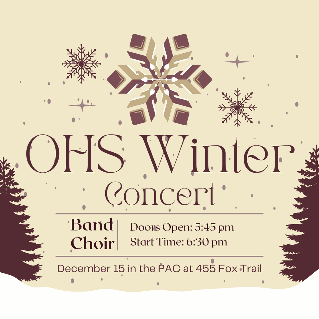 Graphic with details about the OHS Winter Concert