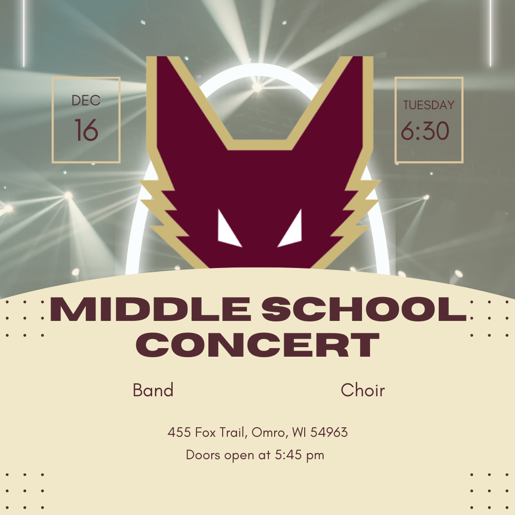 Graphic communicating the OMS Winter  Concert