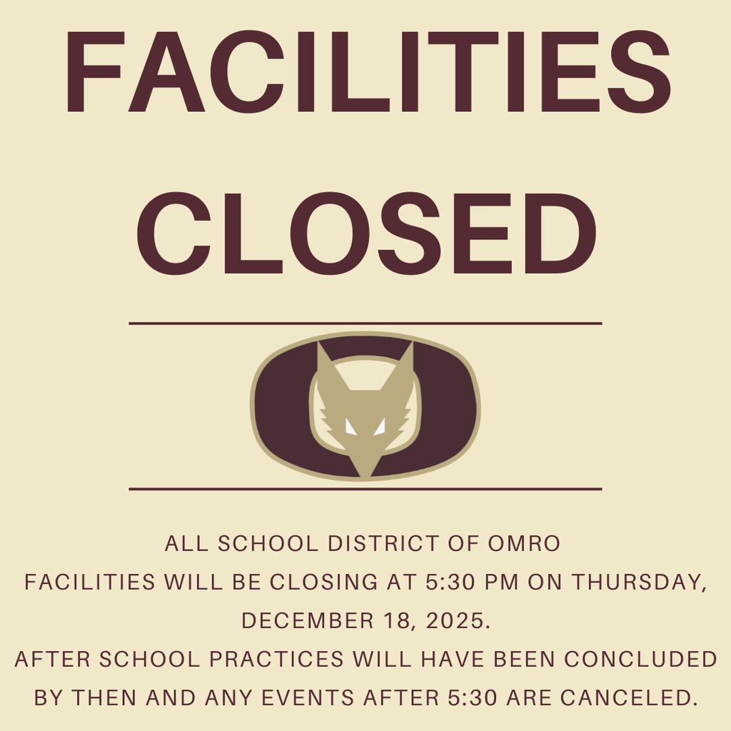 Graphic communicating that Facilities are Closing due to inclement weather. 