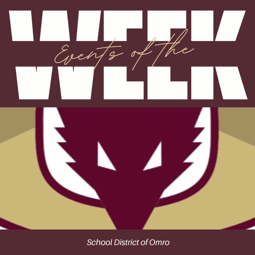 Graphic with text sharing the “Events of the Week”