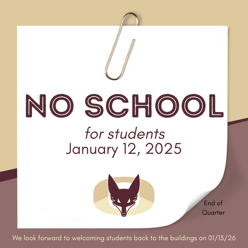 Graphic with "No School"