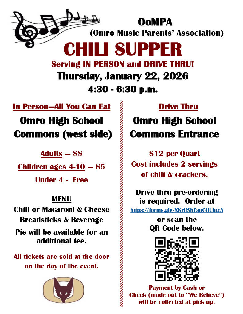 Graphic with informatin for a chili supper.