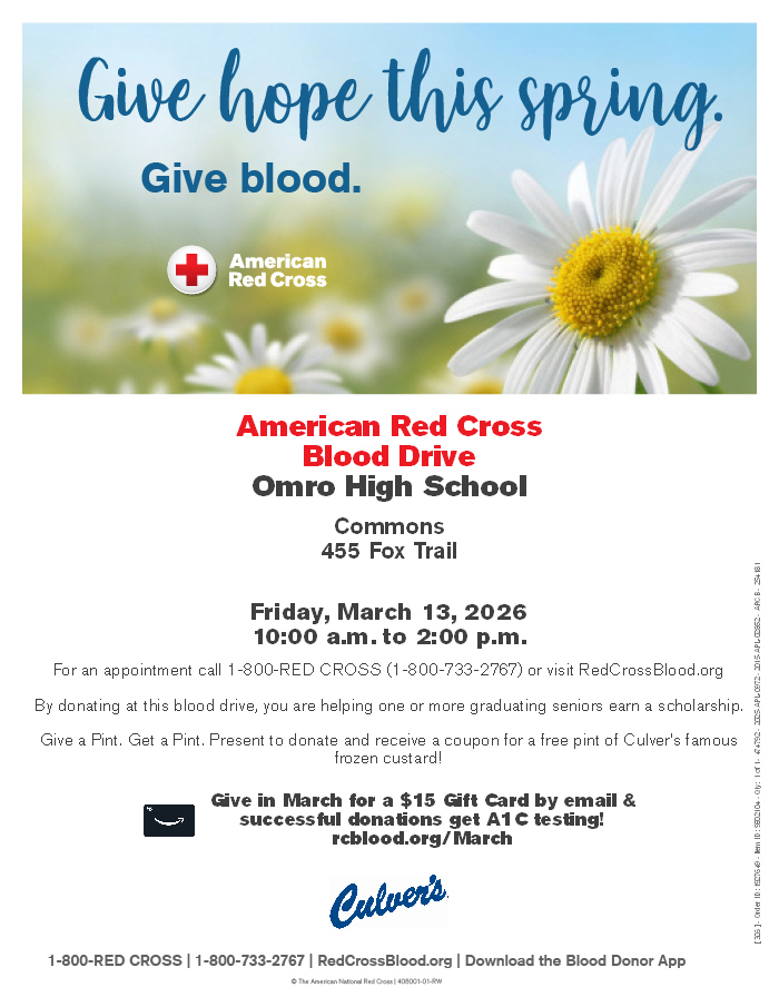 Flyer about a Blood Drive.