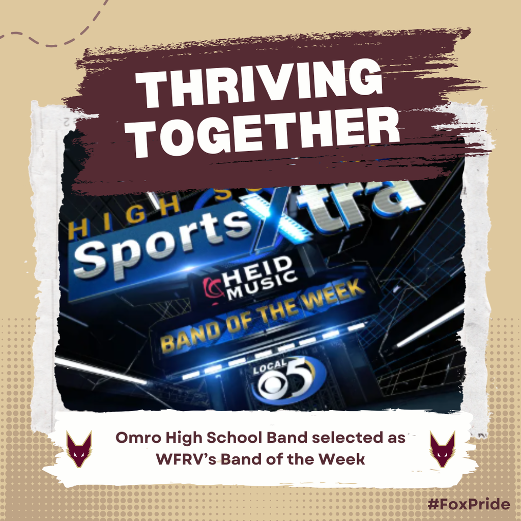 Thriving Together Thursday graphic about being selected as WFRV's Band of the Week