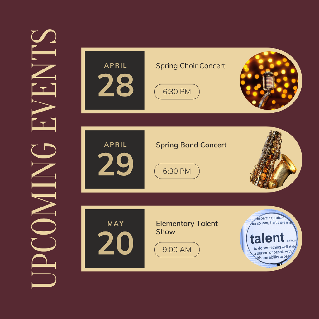 Graphic sharing upcoming music events