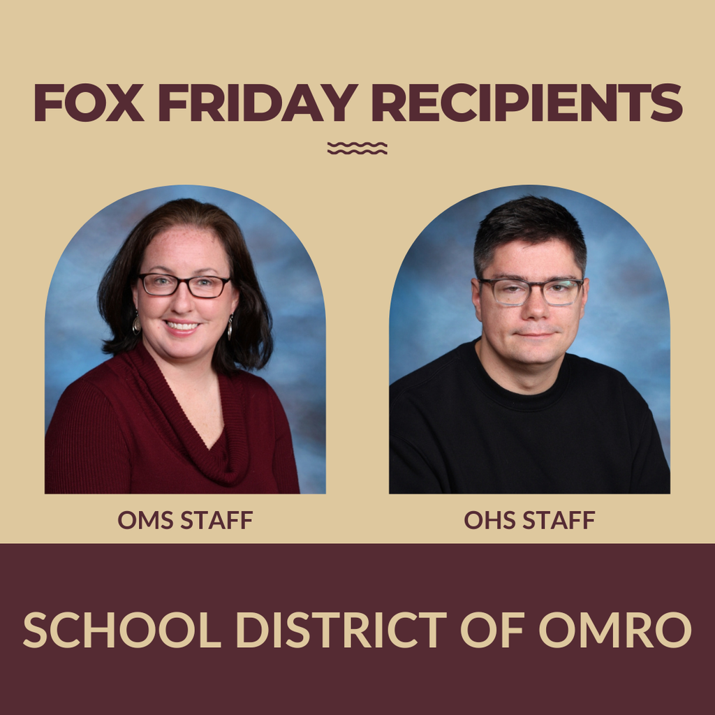 Individual pictures of two staff Fox Friday winners.