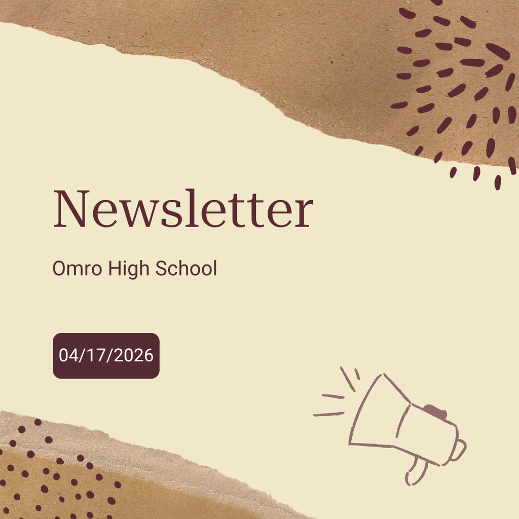 Graphic with a megaphone and the words “Newsletter” and the date