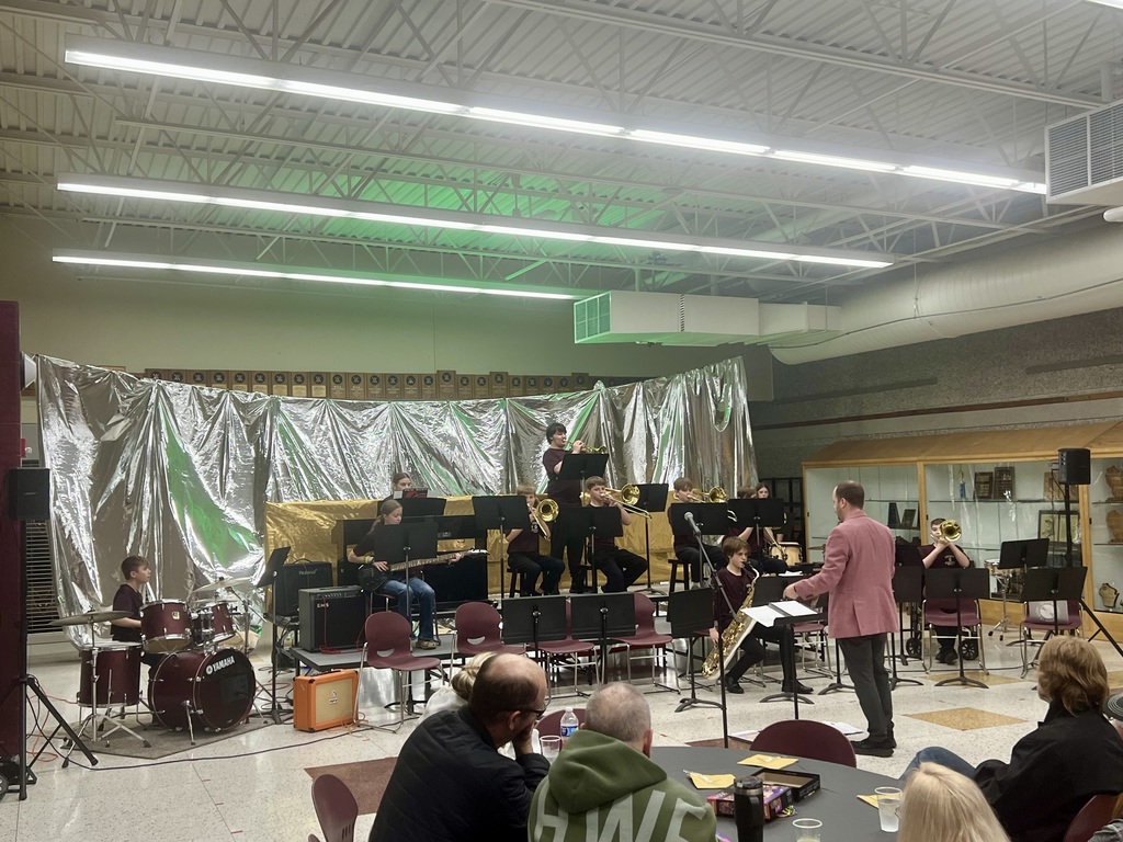 Middle school students playing in a jazz band.