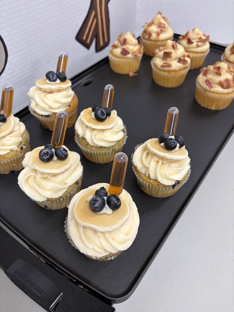 Image of cupcakes on a griddle.