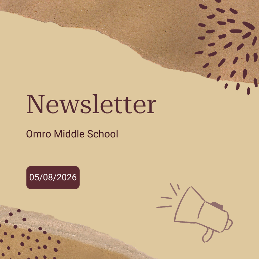 Graphic with a megaphone and the words “Newsletter” and the date