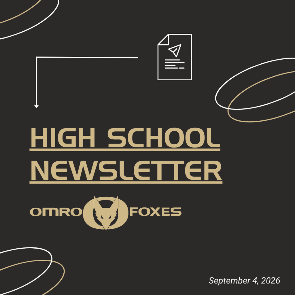 Graphic with the words High School Newsletter and the date.