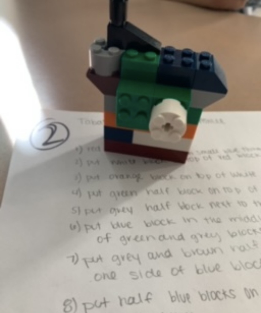 An image of a lego build on top of directions.