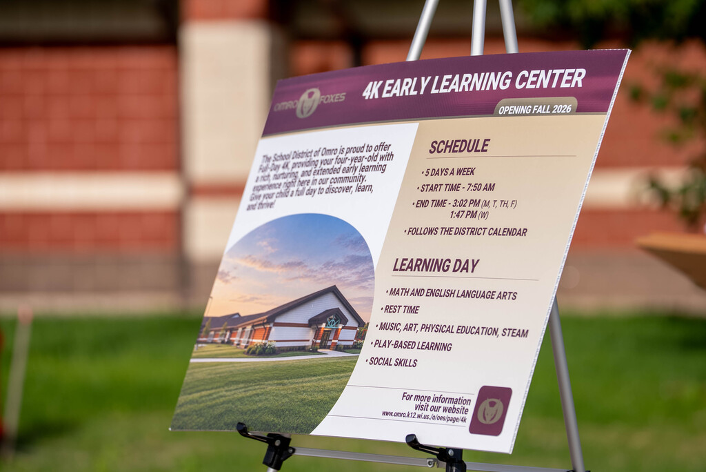 Picture of a board describing 4K Early Learning Center