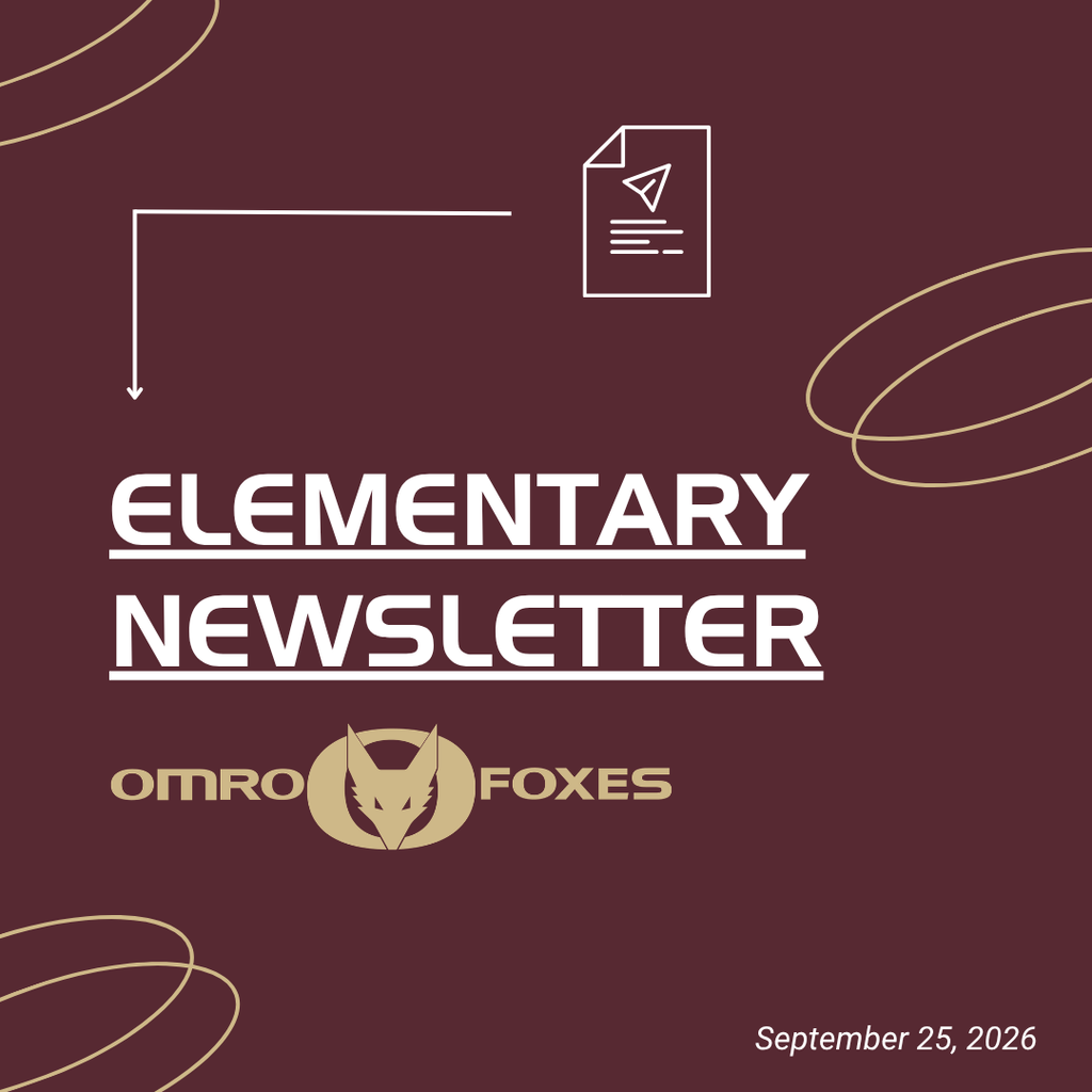 Graphic with the words Elementary Newsletter and the date.