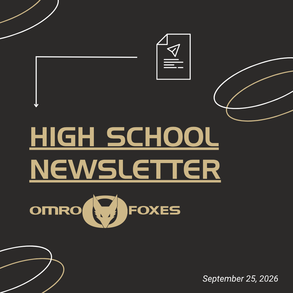 Graphic with the words High School Newsletter and the date.