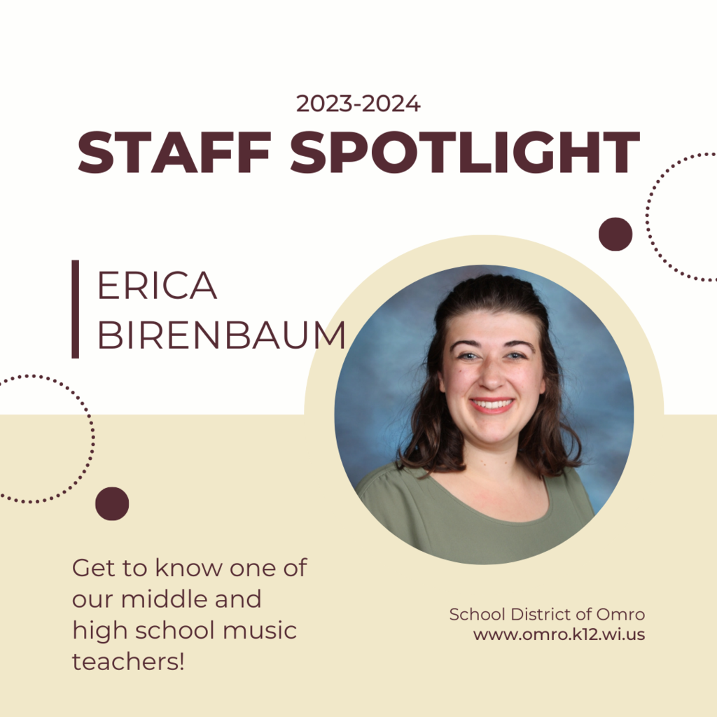 Image with a teacher's school picture communicating she is the Staff Spotlight for the week.