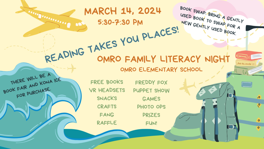 Omro Family Literacy Night flyer