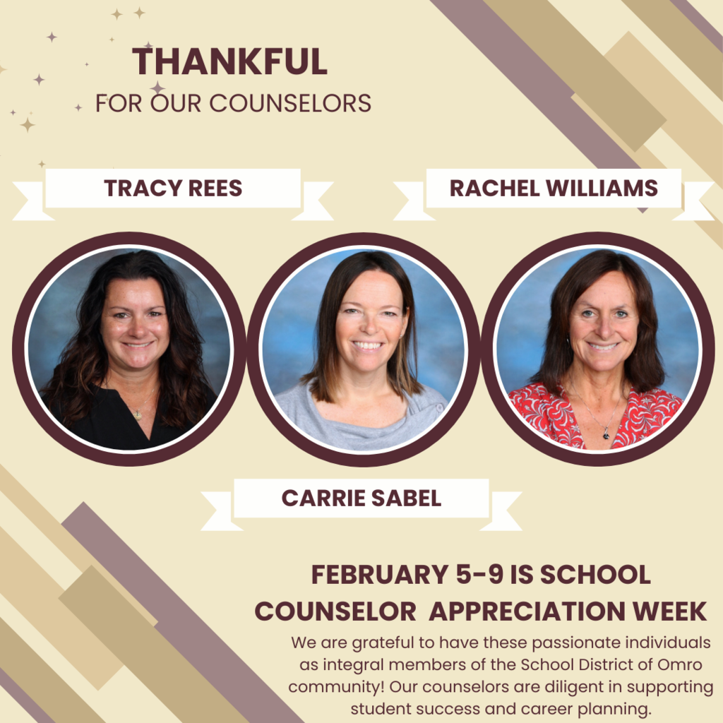 A graphic with a picture of three school counselors, celebrating School Counselor Appreciation Week