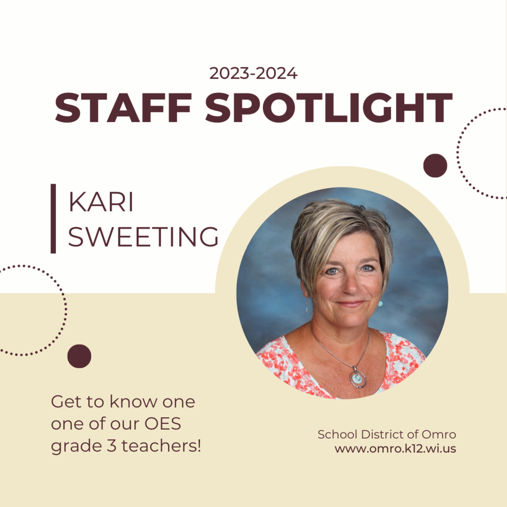Image with a teacher's school picture communicating she is the Staff Spotlight for the week.