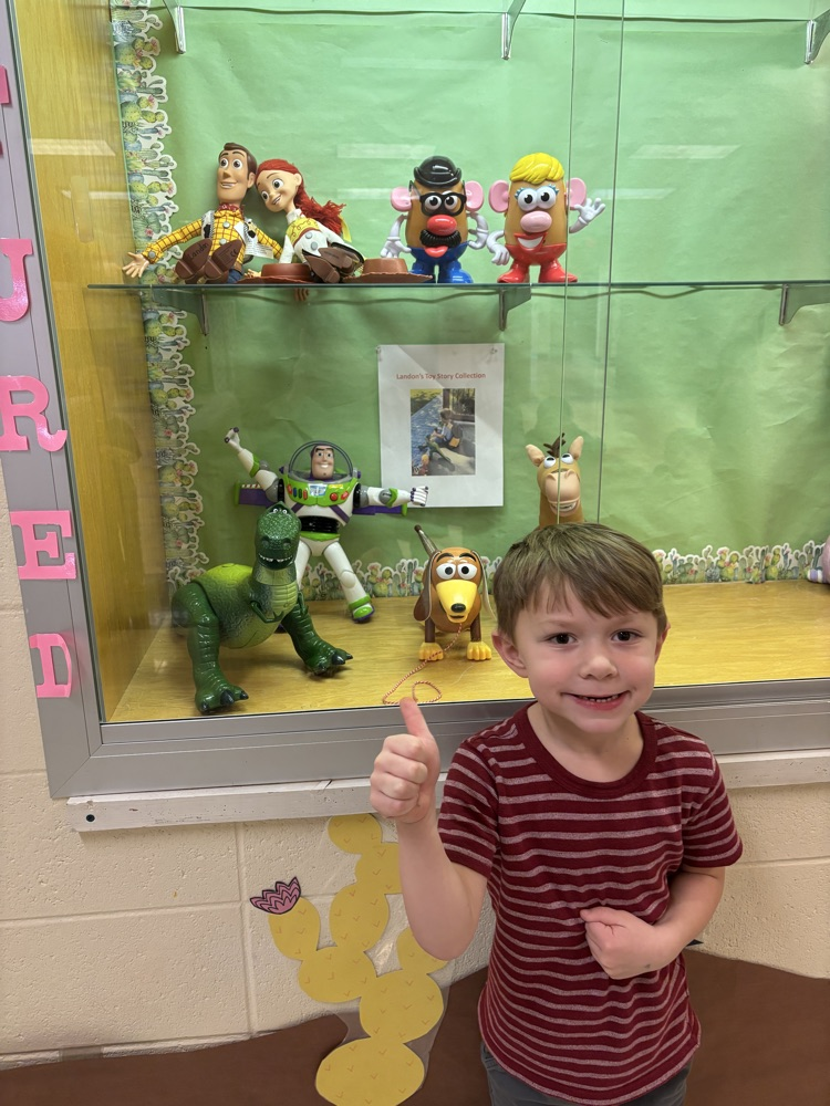 student with Toy Story collection