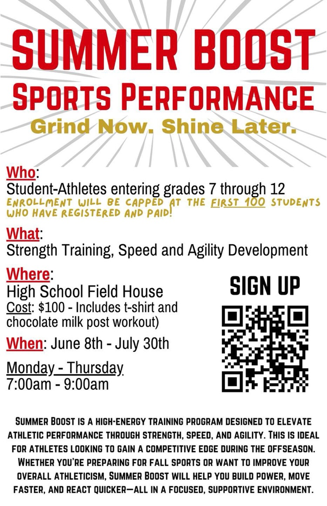 Summer Boost flyer with info