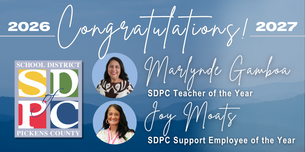 Announcement graphic for District Teacher of the Year and District Support Employee of the Year