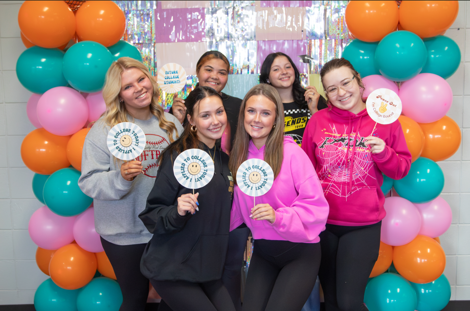 Students pose at College App Day