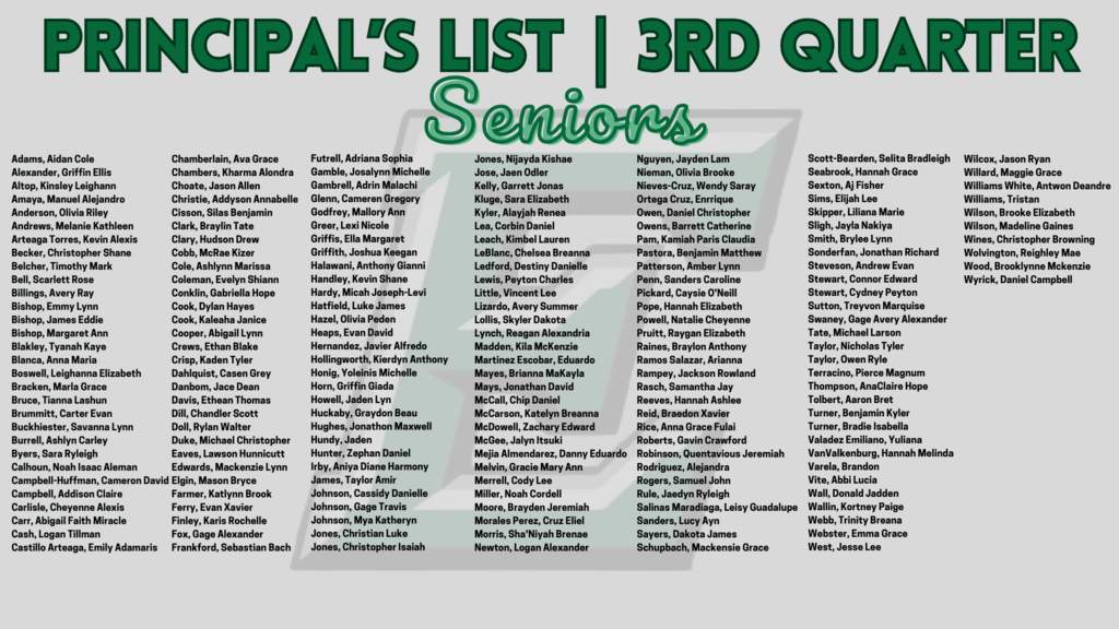 3rd Quarter Principals List