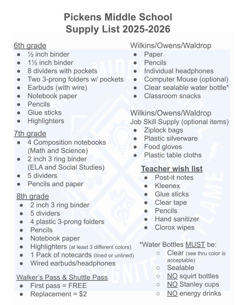 Supply List