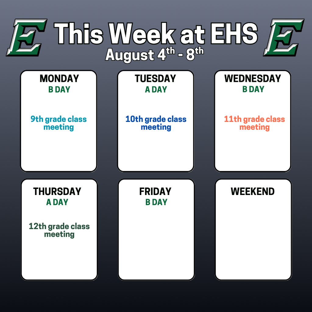 August 4th - 8th calendar