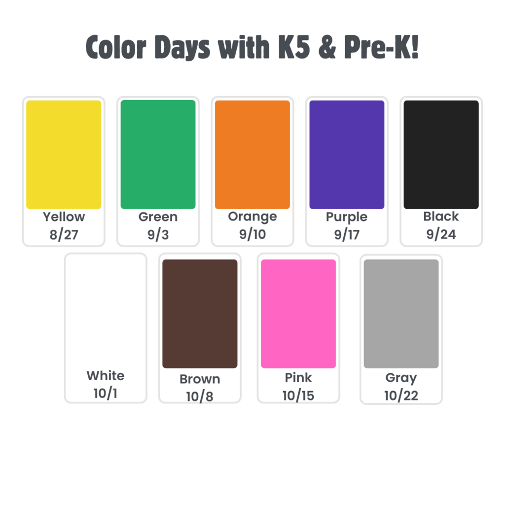 Color Days with K5 & Pre-K