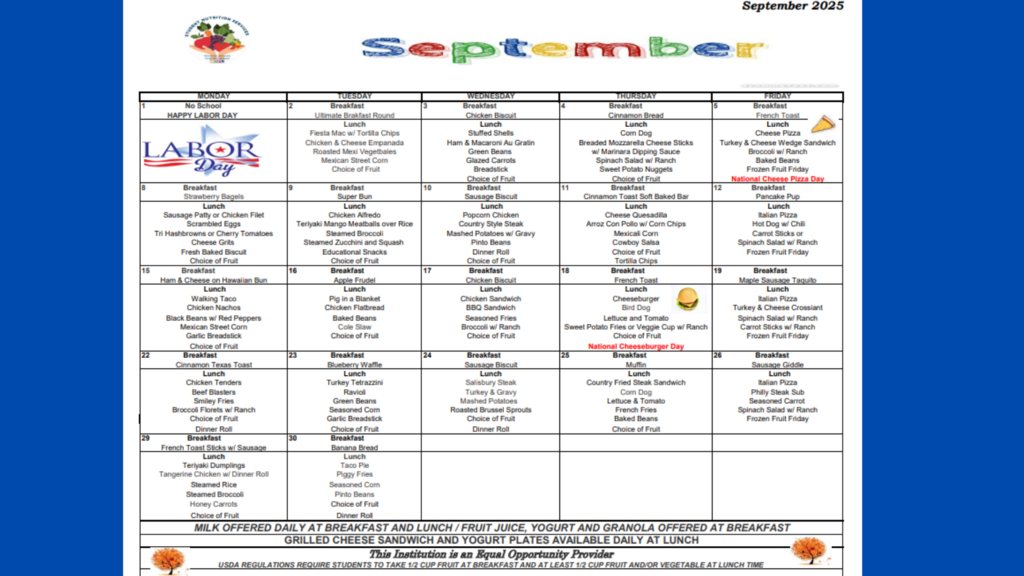 September Menu