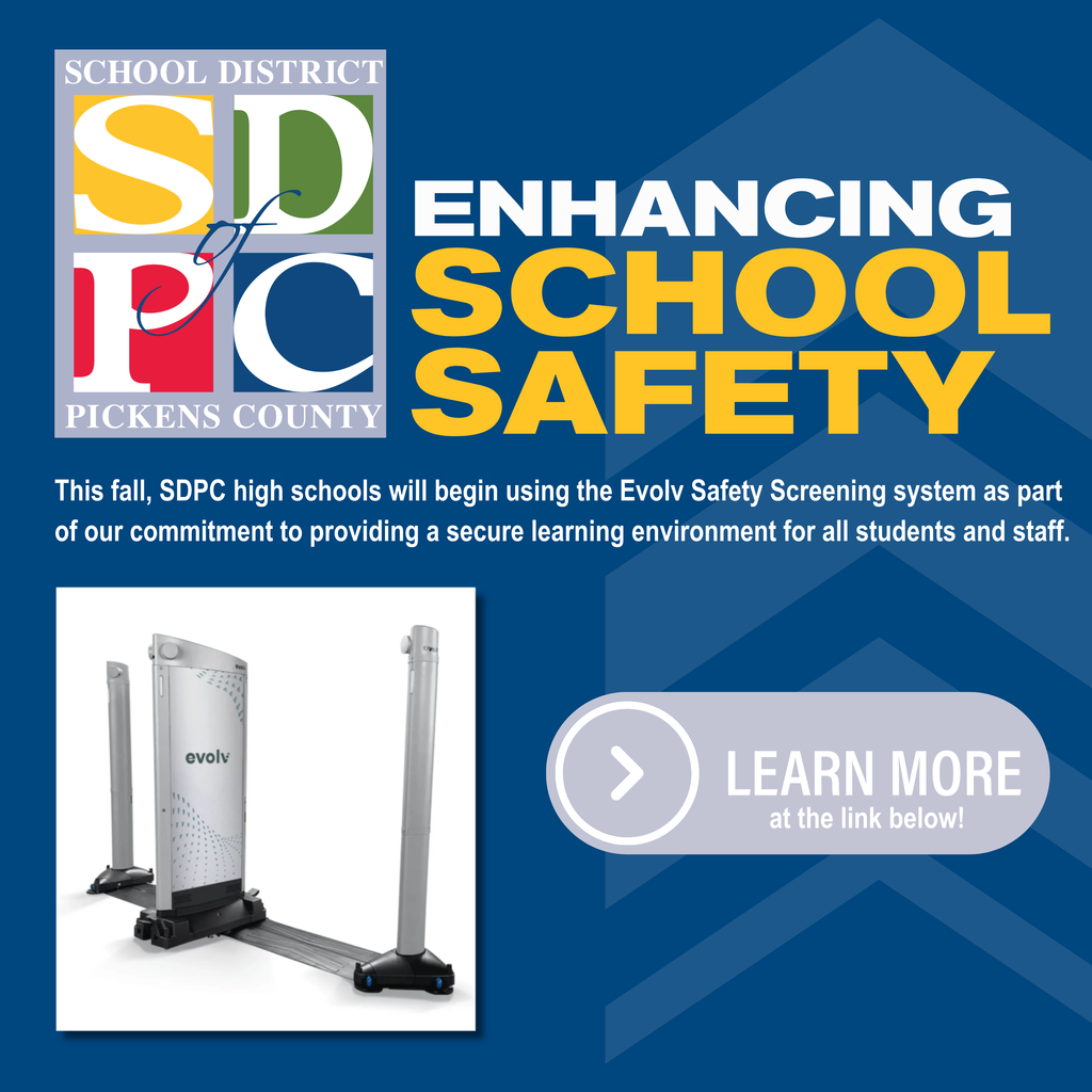 Graphic displaying the Evolv Screening System to enhance school safety