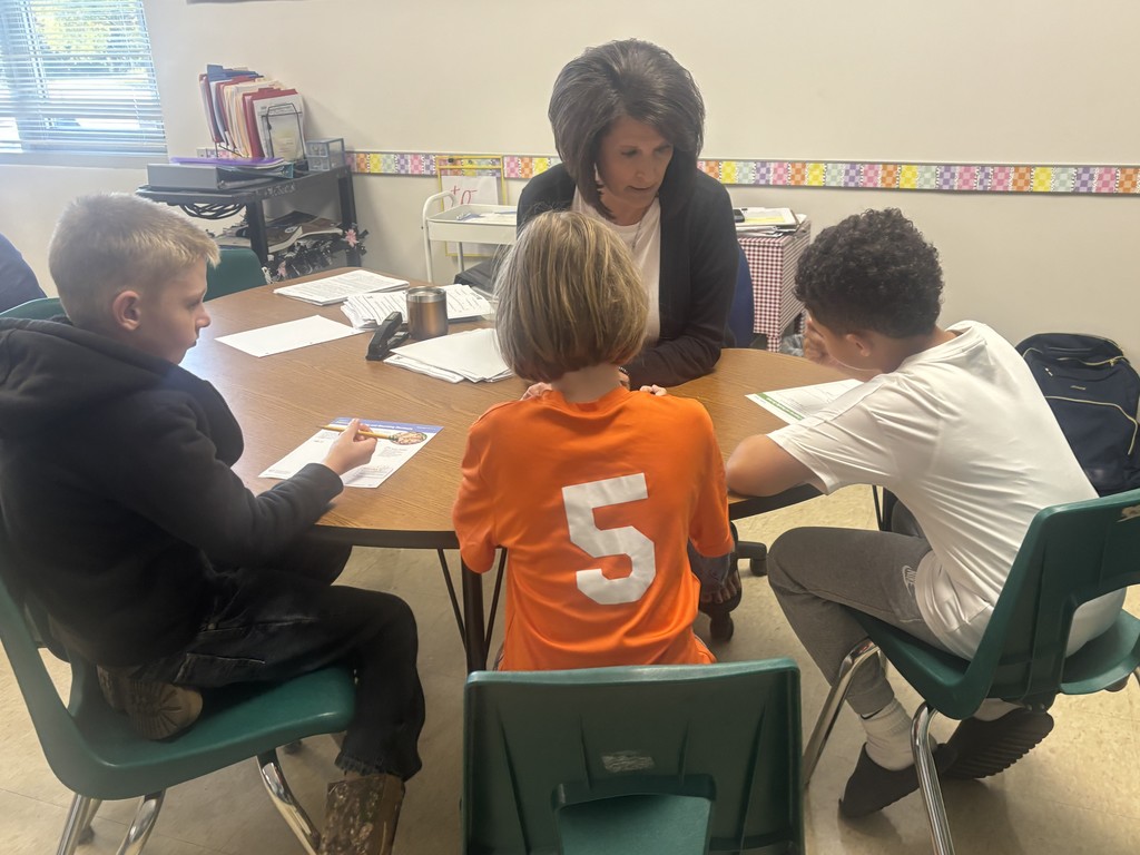 Mrs. McJunkin leading a math small group.
