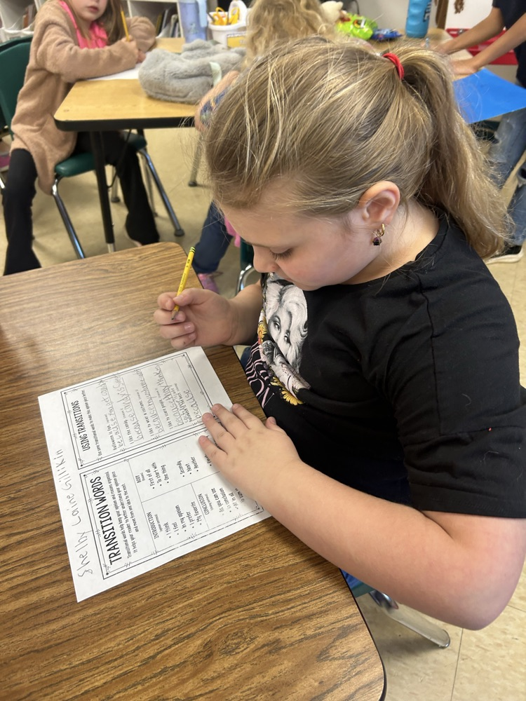 working on transition words