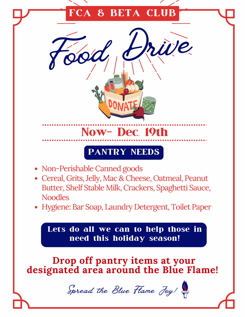 phs food drive non perishable items collected at PHS until december 19th