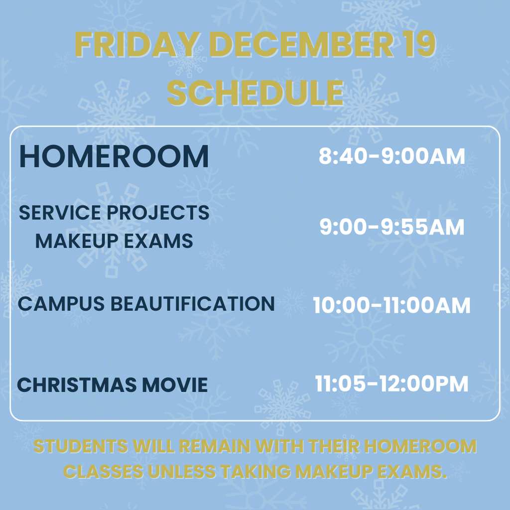 Dec 19 Schedule