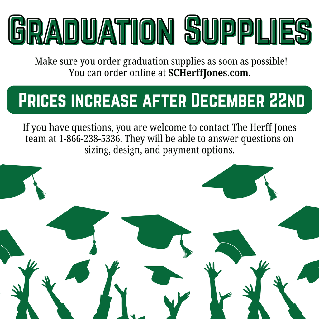 Graduation Supply prices go up December 23