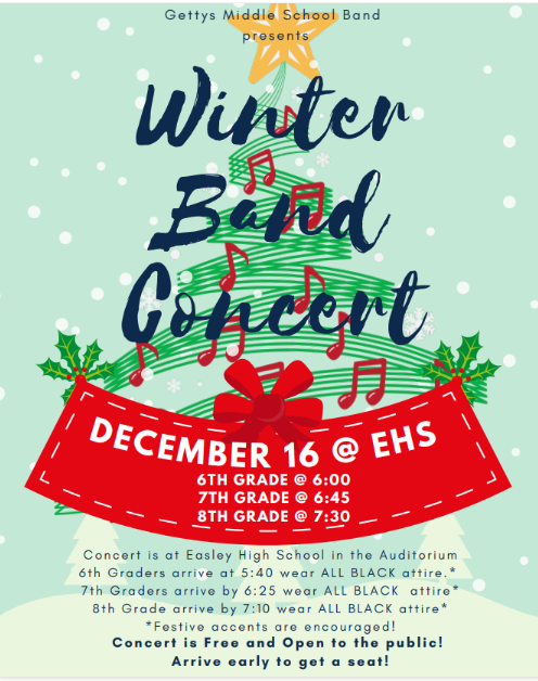 Band Concert on December 16 at EHS