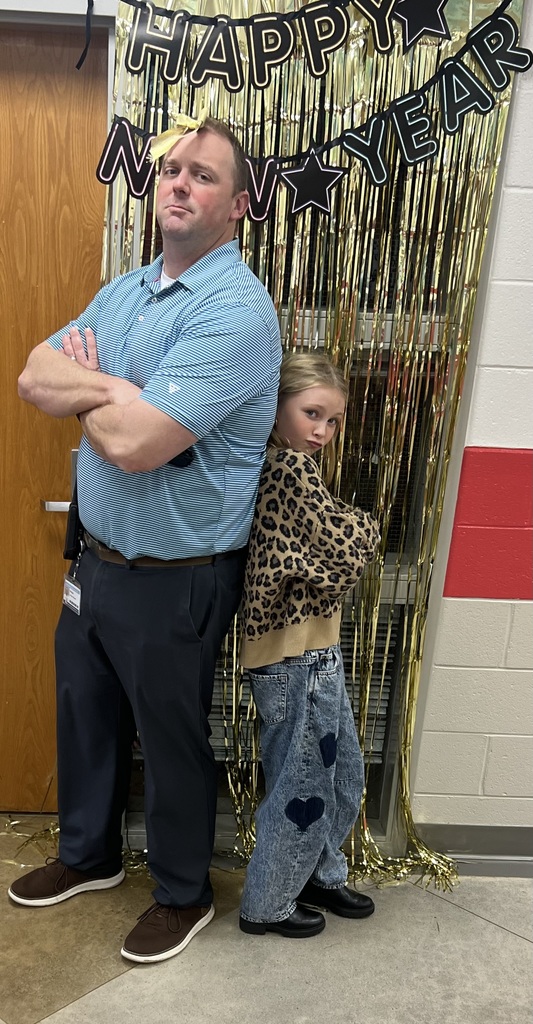 Mr. Shipman poses with one of our 5th grade leaders