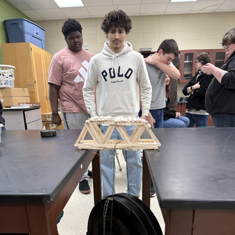Pepper students working on bridge