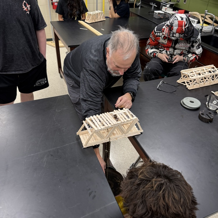 Pepper students working on bridge
