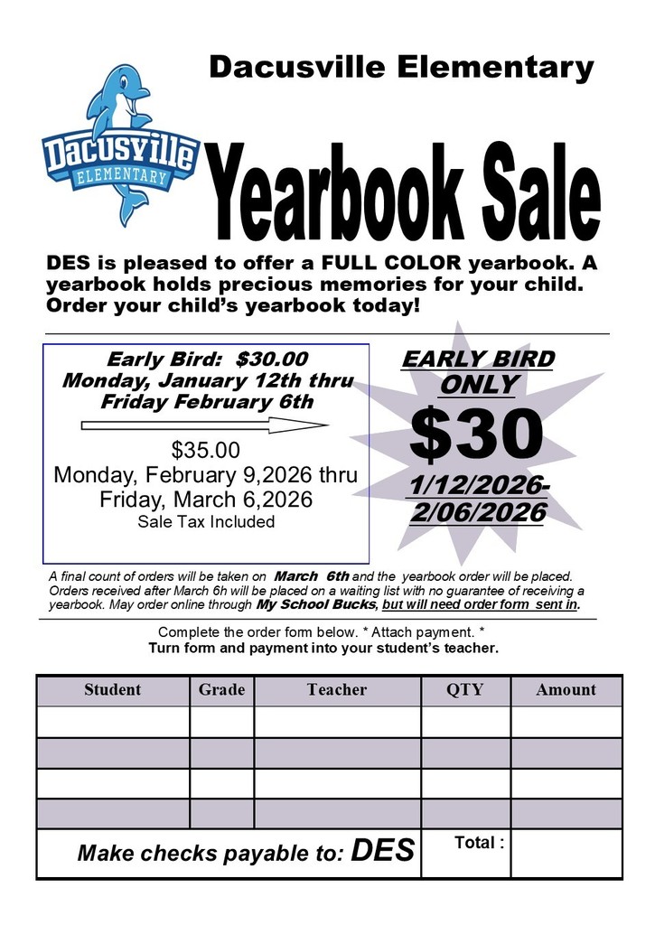 Yearbook sales end March 6!